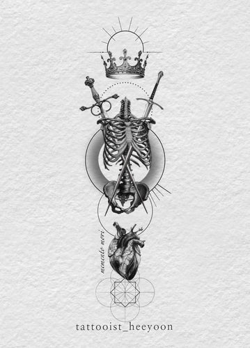 Crown, Skeleton, Swords, & Heart by Heeyoon