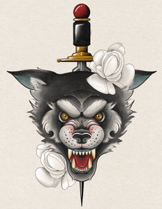 Wolf and Dagger by Pablo